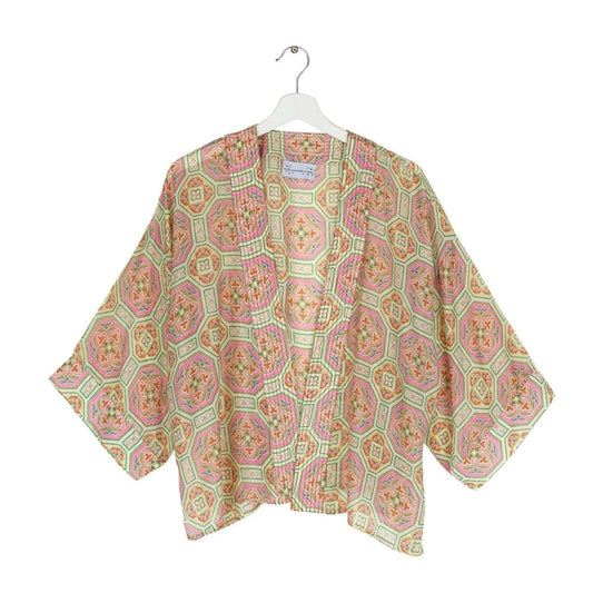 One Hundred Stars Kimono - Vintage Tiles Pink