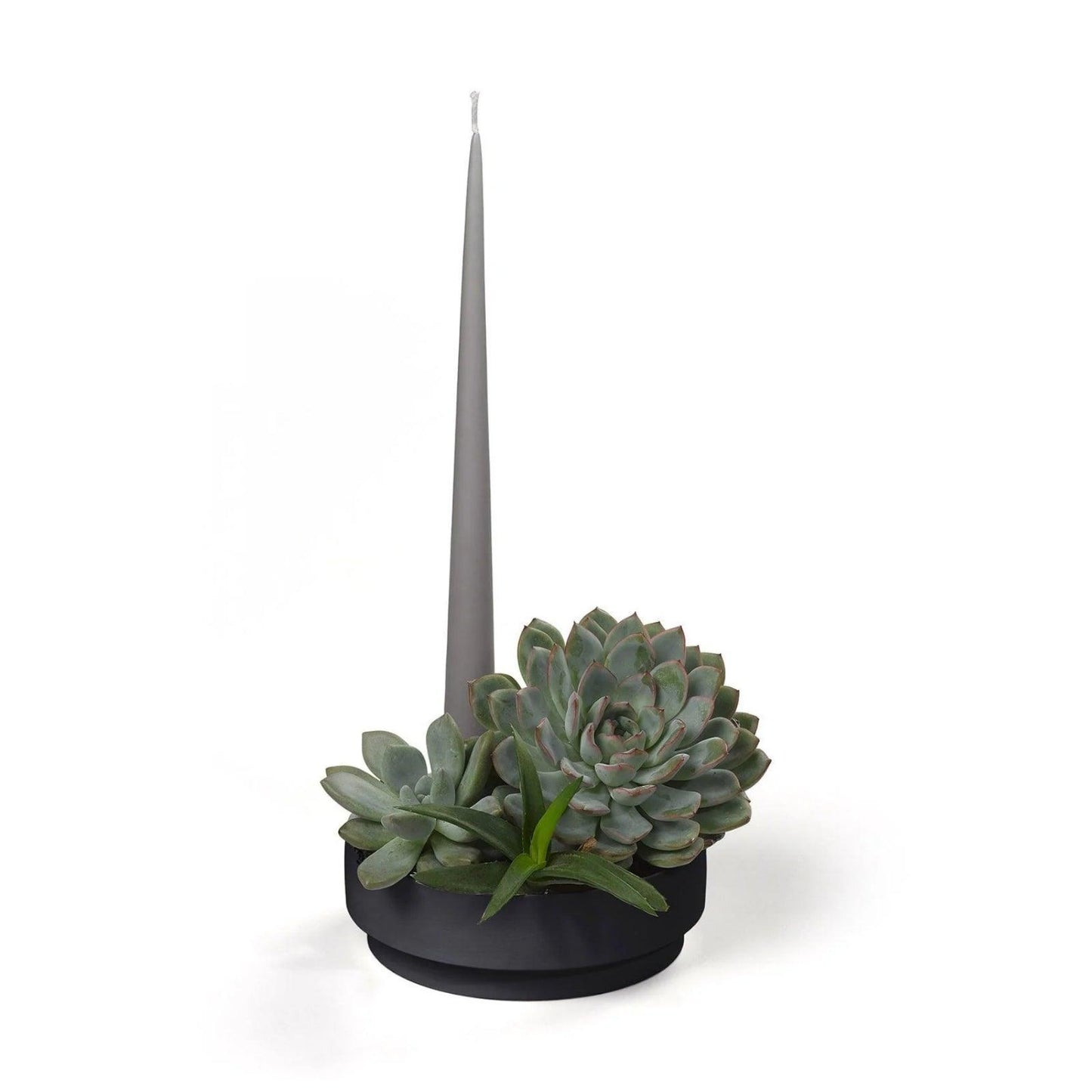 Aery Medium Orbital Step Candle Holder - Black