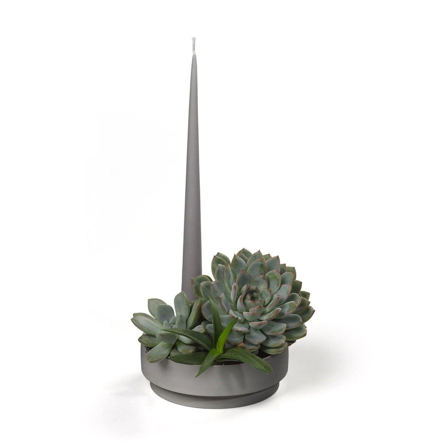 Aery Medium Orbital Step Candle Holder - Grey