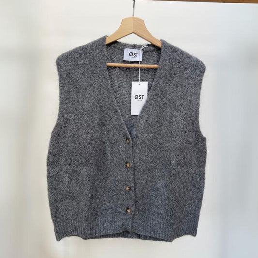 OST London Erika Kid Mohair Vest - Dark Grey