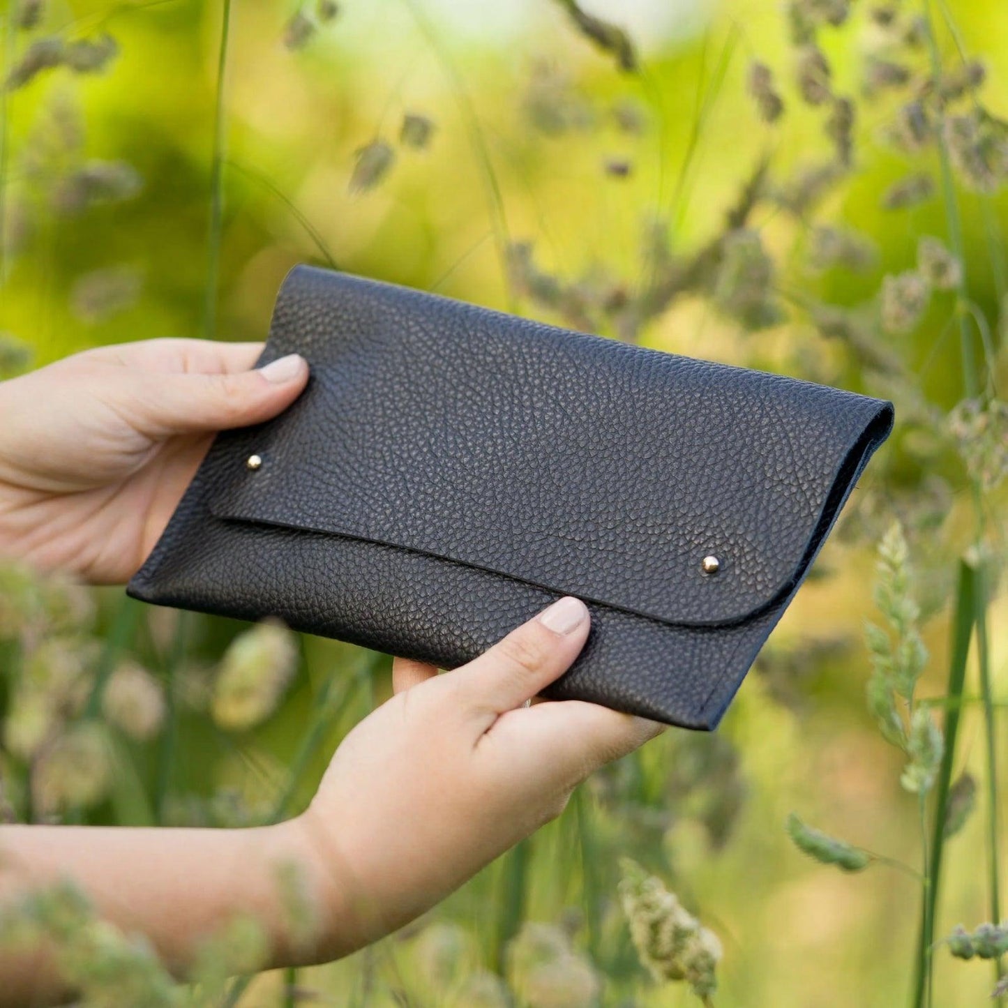 Studio Lowen Pebbled Leather Clutch Bag - Classic Black