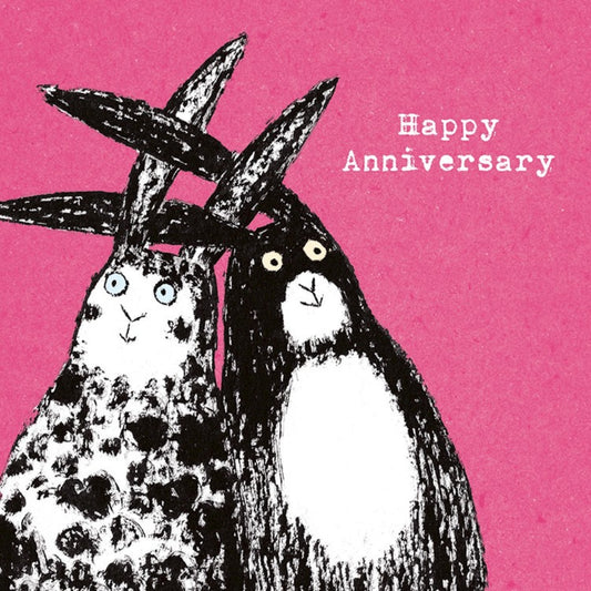 Greetings Card - Rabbits in Love