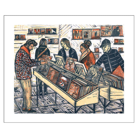 Art Angels Greetings Card - Record Shop