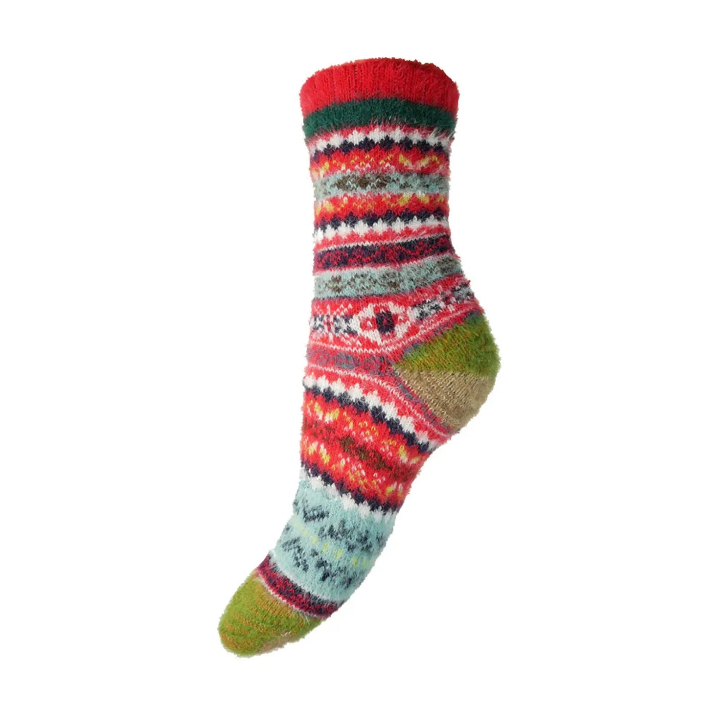 Wool Blend Socks - Scandi Red