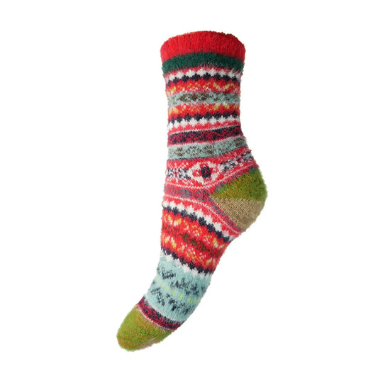 Wool Blend Socks - Scandi Red