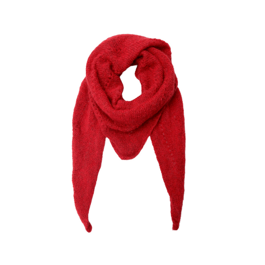 Black Colour DK Alpaca Mini Scarf - Red