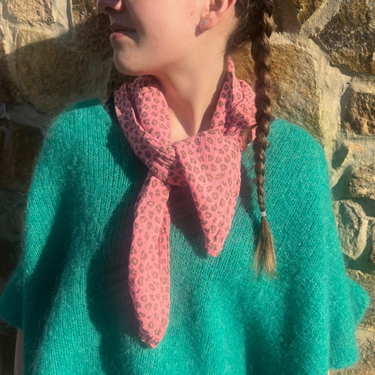 Square Scarf - Geranium Mini Leopard