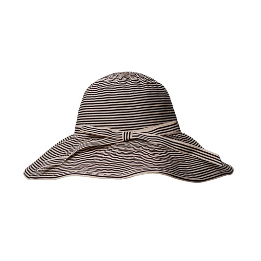 Striped Summer Hat - Black