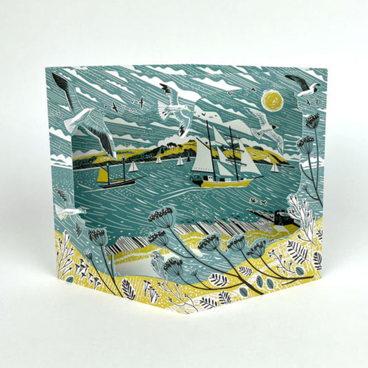 Art Angels Greetings Card - Tall Ship Pendennis Point