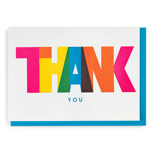 Greetings Card - Thank You Block Print