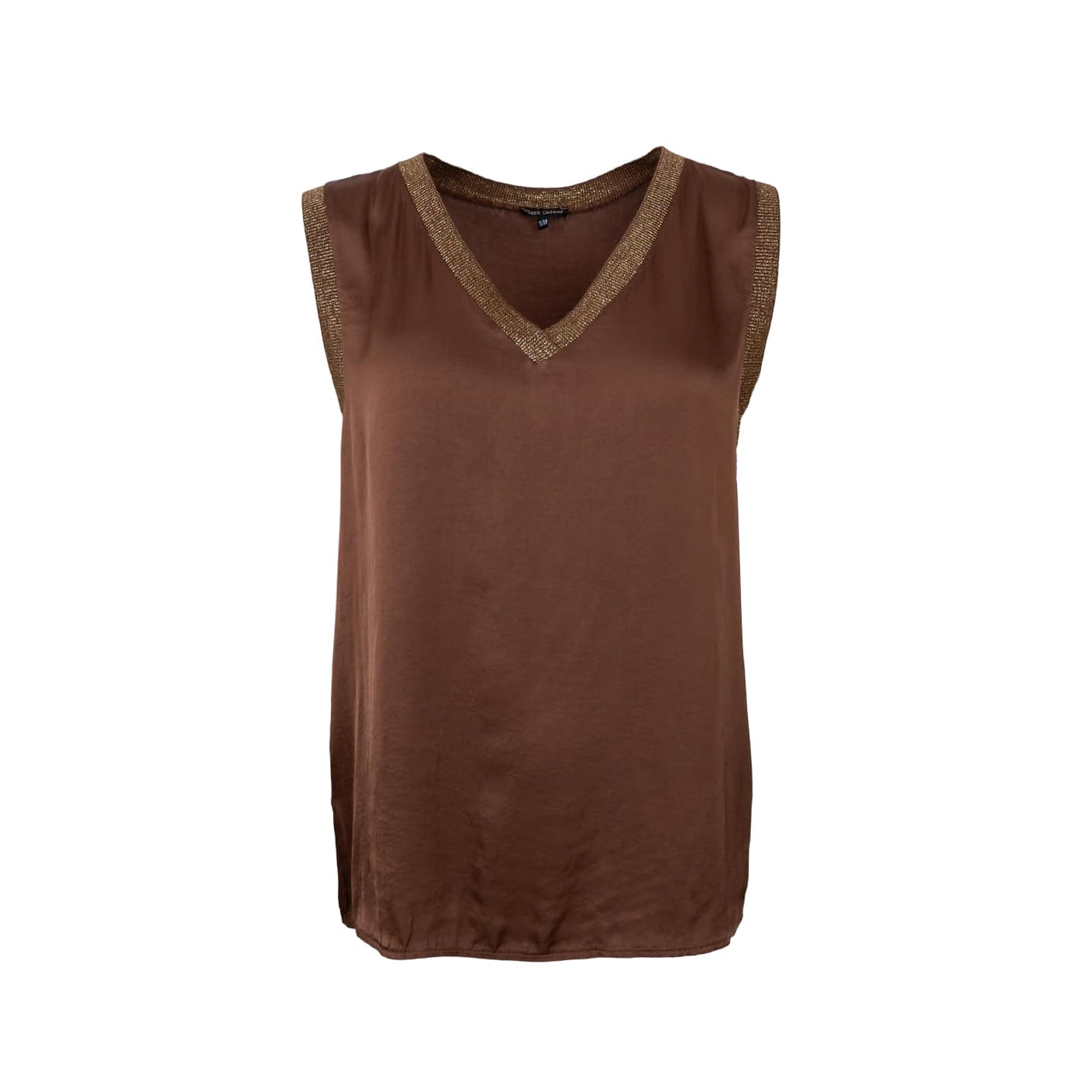 Mabel Sleeveless V-Neck Blouse - Espresso