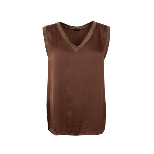 Mabel Sleeveless V-Neck Blouse - Espresso