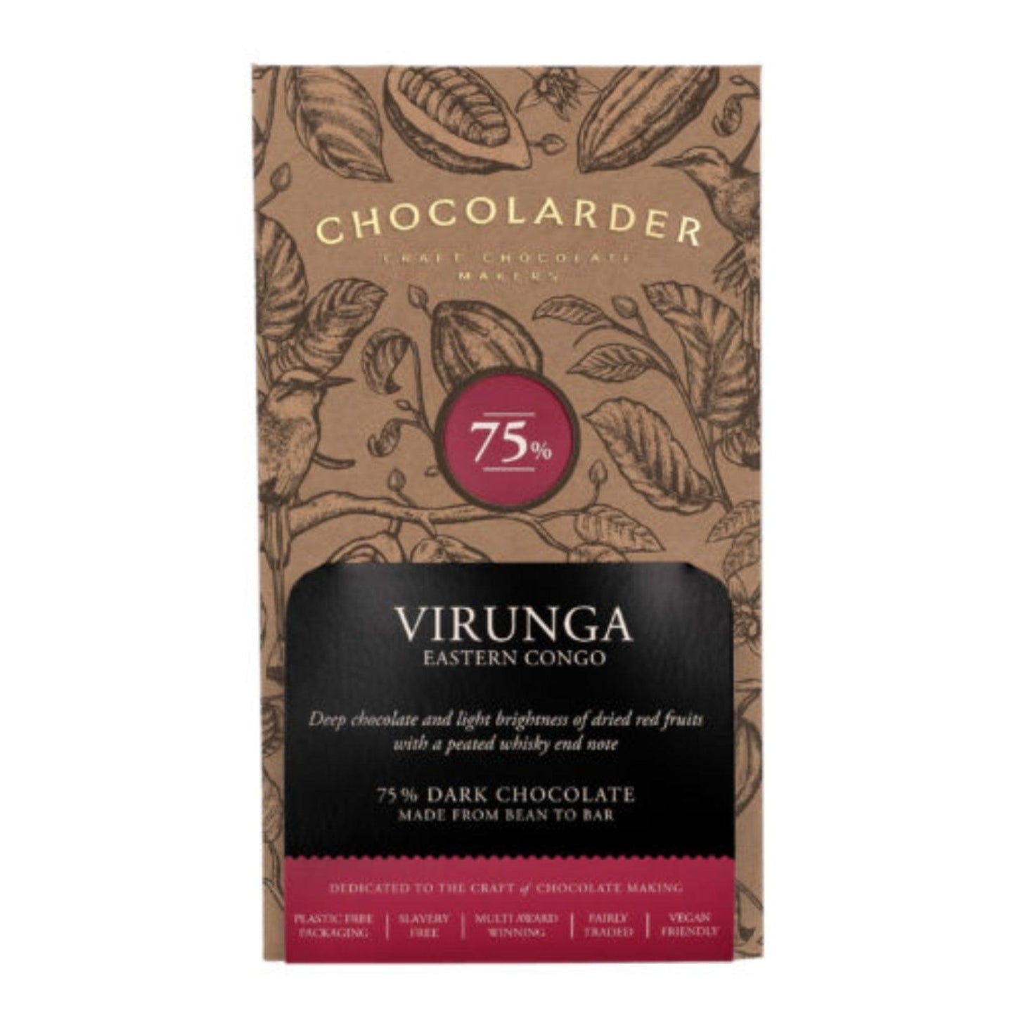 Chocolarder Bar - Virunga 75% Dark Chocolate