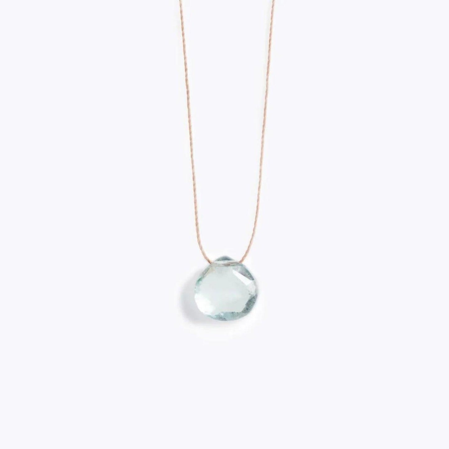 Wanderlust Life Fine Cord Gemstone Necklace - Aquamarine