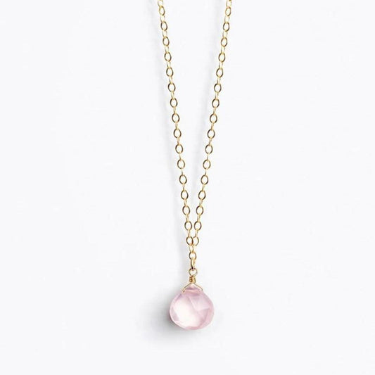 Wanderlust Life Fine Gold Chain Necklace - Rose Quartz