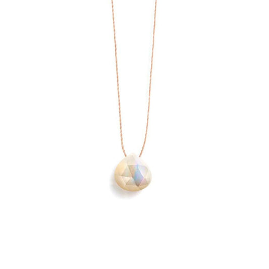 Wanderlust Life Fine Cord Gemstone Necklace - Mother of Pearl