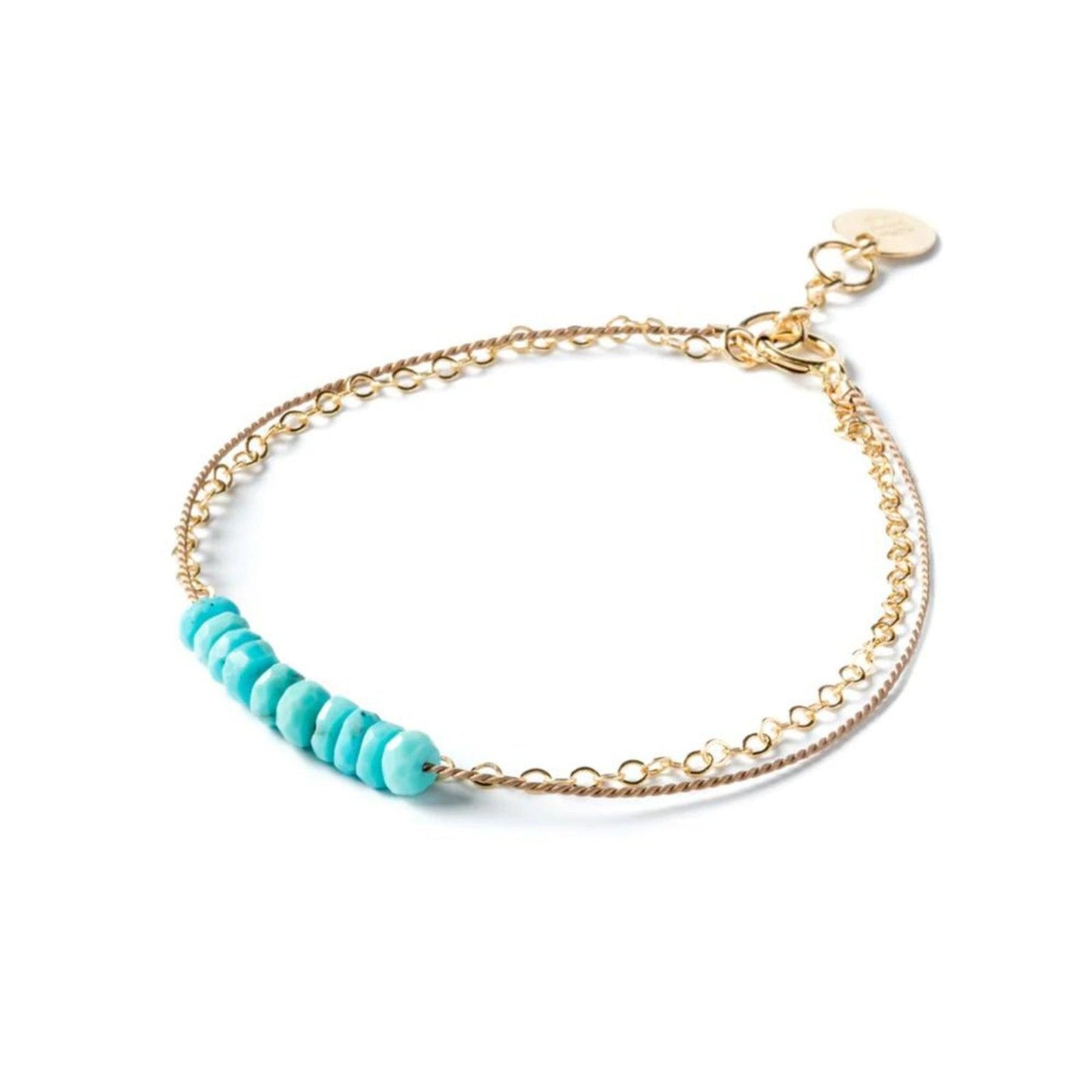 Wanderlust Life Gold and Silk Bracelet - Turquoise