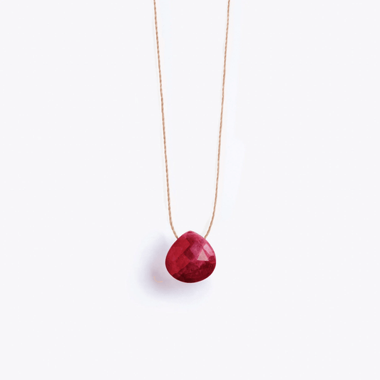 Wanderlust Life July Birthstone Fine Cord Necklace - Ruby