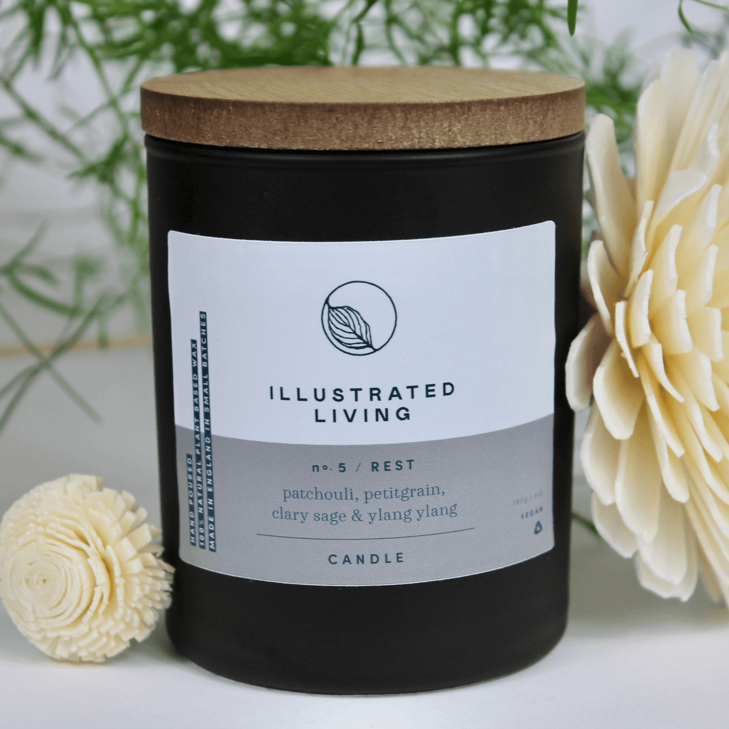 Illustrated Living Rest No 5 Natural Wax Candle