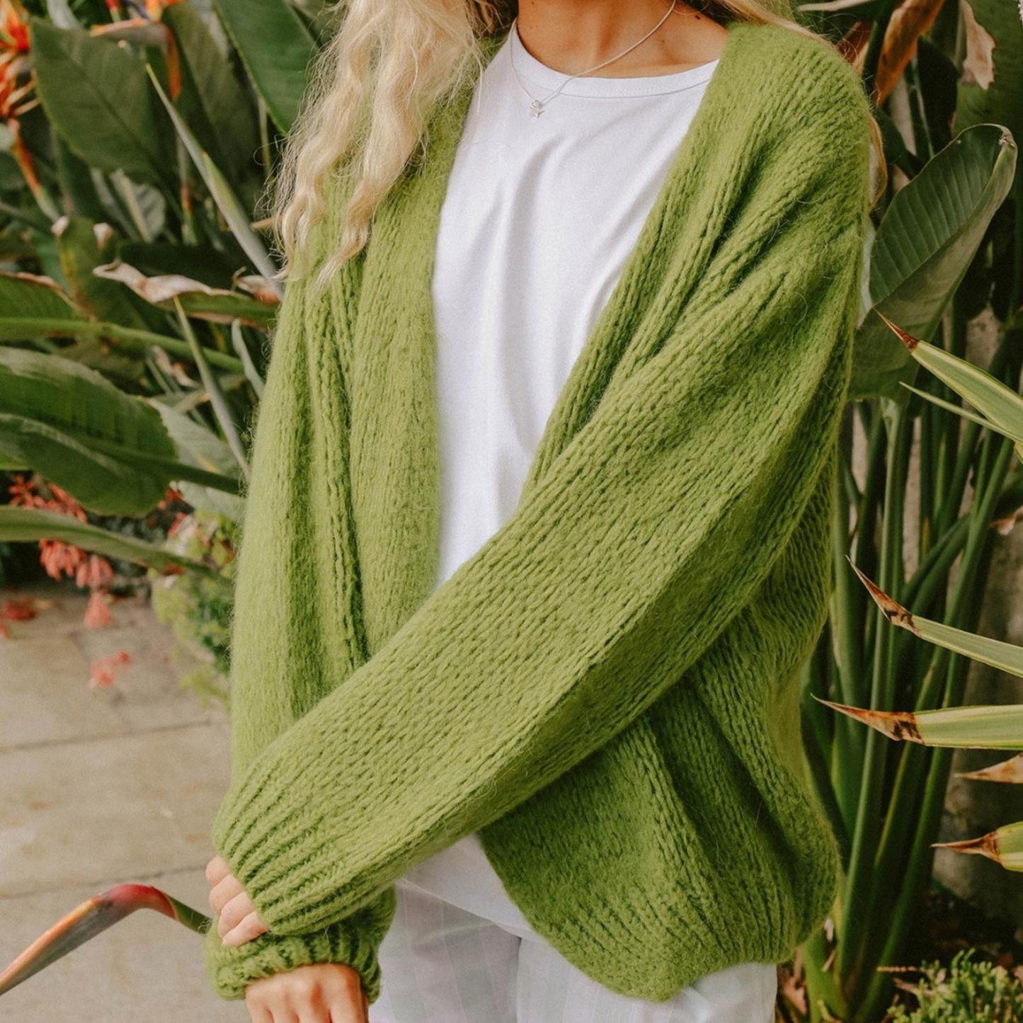 OST London Smila Mohair Cardigan - Lime Green