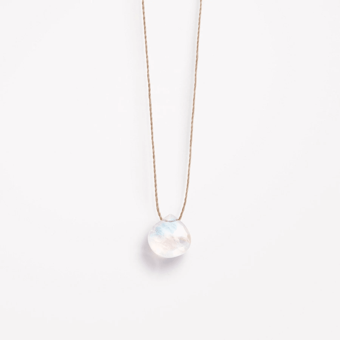 Wanderlust Life Fine Cord Gemstone Necklace - Rainbow Moonstone