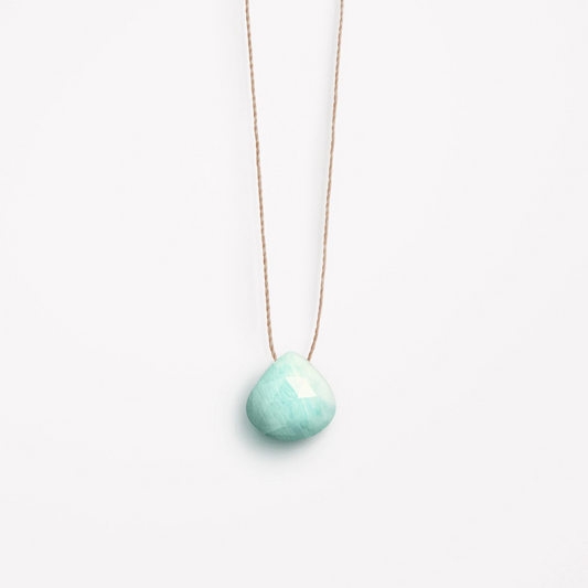 Wanderlust Life Fine Cord Gemstone Necklace - Amazonite