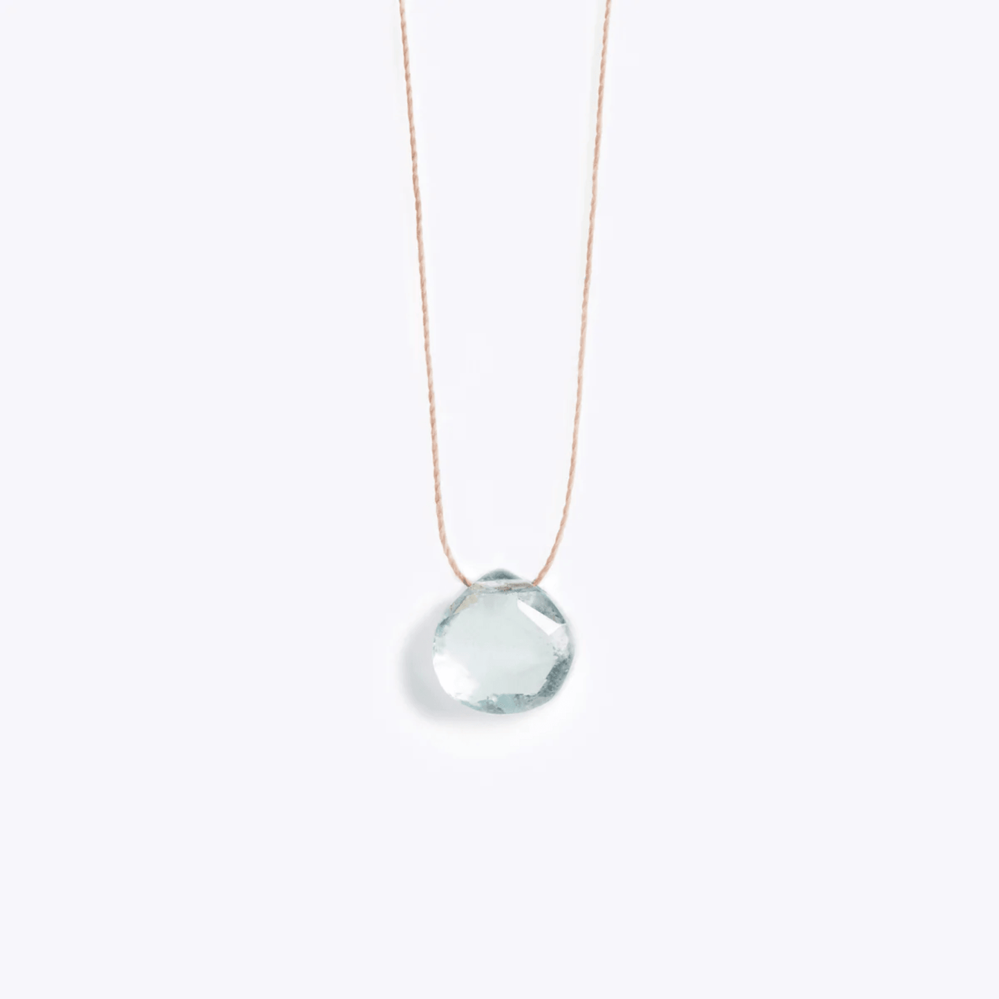 Wanderlust Life March Birthstone Fine Cord Necklace - Aquamarine