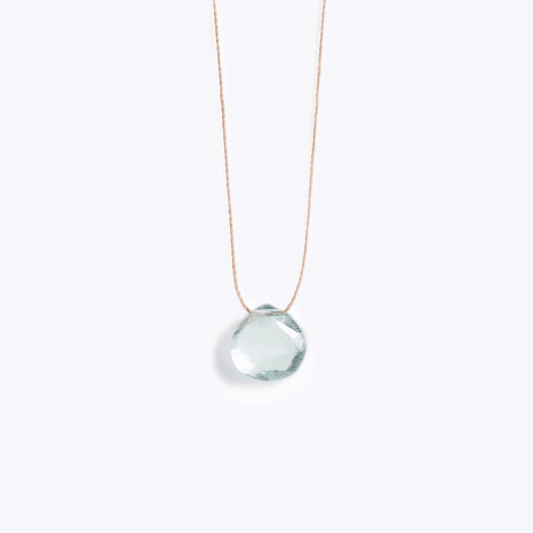 Wanderlust Life March Birthstone Fine Cord Necklace - Aquamarine