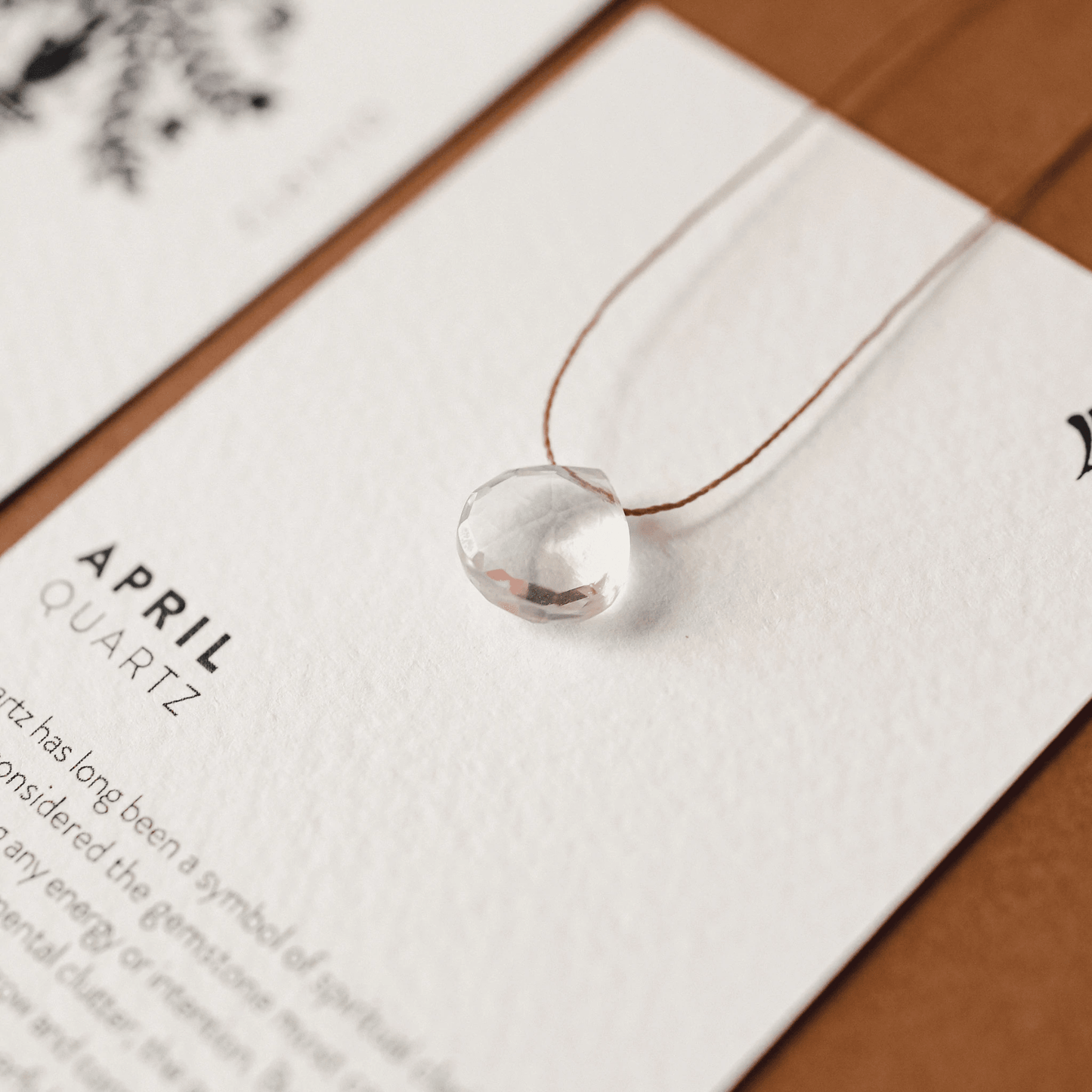 Wanderlust Life April Birthstone Fine Cord Necklace - Clear Quartz