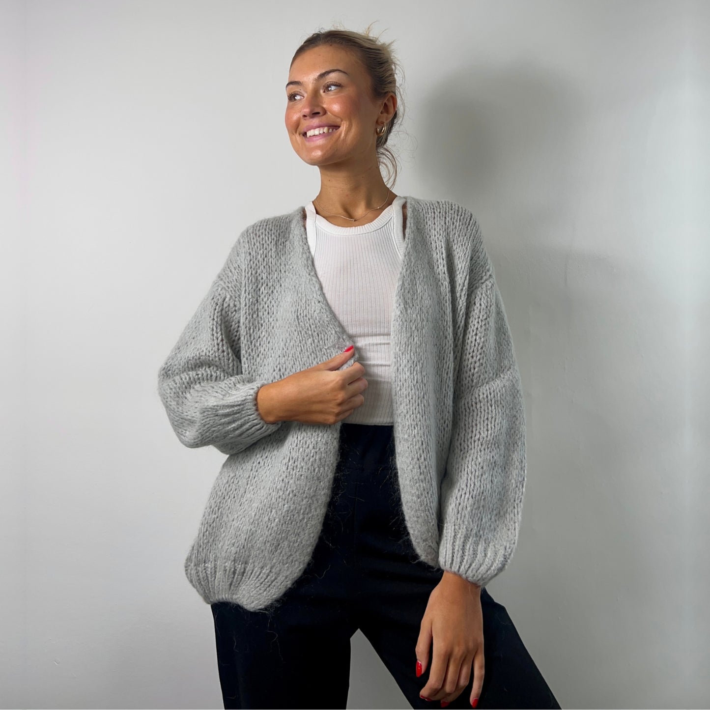 OST London Smila Mohair Cardigan - Light Grey